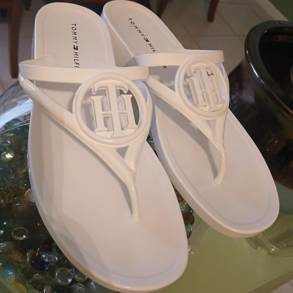 Tommy Hilfiger Women's White Jellie's Sandal.